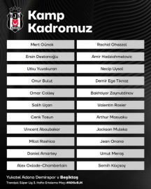 Beşiktaş’ın, Adana Demirspor maçı kamp kadrosu açıklandı