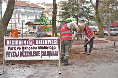 Ankara Keçiören'in park ve bahçeleri yenileniyor