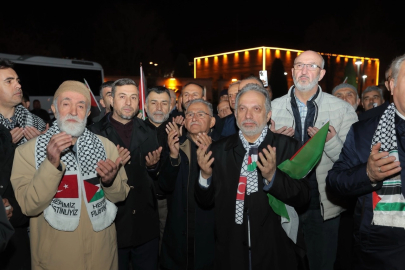 Kayseri'de Filistin için omuz omuza dayanışma