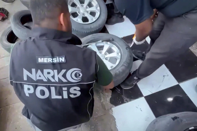 Mersin’de lastiklere gizlenmiş kilolarca eroin ele geçirildi